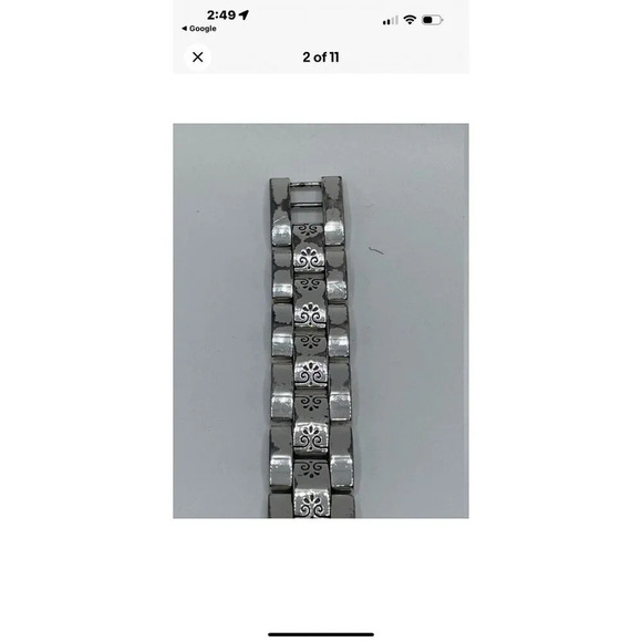 BRIGHTON SORRENTO Watch Silver tone Square Ornate Bracelet New Battery - Picture 4 of 5